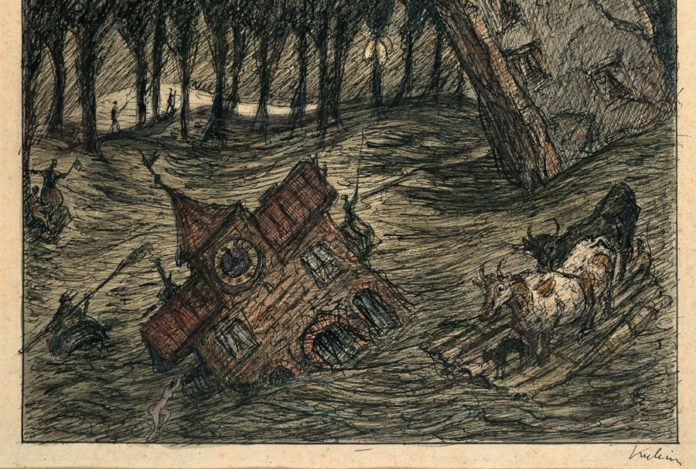 Alfred Kubin, Überschwemmung, um 1912 © Eberhard Spangenberg, München / Bildrecht, Wien, 2018