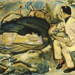 Koloman-Moser_Selbstbildnis-zeichnend-mit-Meerjungfrau-in-der-Felsengrotte_1914_Schuetz-Fine-Art-Wien