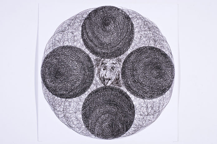 Kollaboration von Günter Brus und Jörg Schlick, Spiralnebulose Gedanken, 2004 Foto © Belvedere, Wien, Research Center