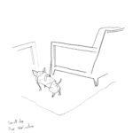 Per Dybvig, Small Dog Bar Hotel Sacher 12.2.19, 2019, Bleistift auf Papier, ca. 21 x 29,7 cm, courtesy of the artist & Christine König Galerie & Galleri Opdahl