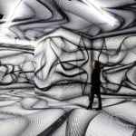 Peter Kogler, Installationsansicht Artists&Robots, Grand Palais, Paris, 2018, Foto: Atelier Kogler