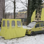 Wolfgang Obermair, No Background Check for Trebuchet, Wood, 2018 (in coop. with Peter Fritzenwallner’s „Daihatsu Roof Top Gallery“)