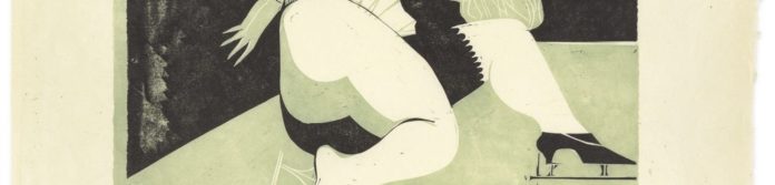 Peter Kubovsky Ohne Titel, 44 x 62 cm, 2 Farbplatten auf Japanpapier, Linolschnitt, 1968 69 © Margit Palme