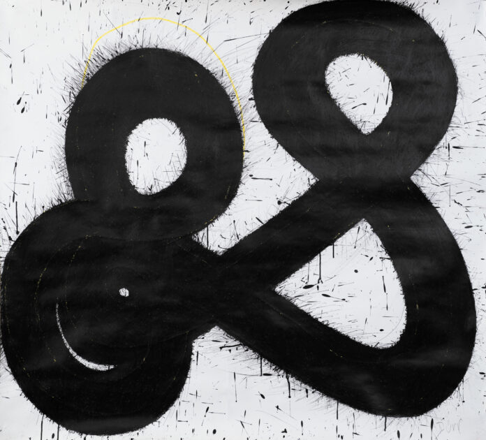 Rouven Dürr, "Schleife", 2020, Tusche auf Papier, 110 x 150 cm