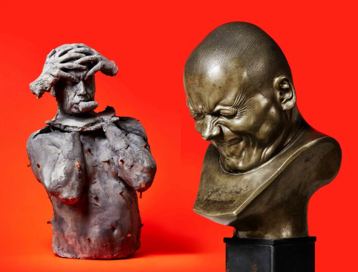(c) Face to Face: Marc Quinn, Emotional Detox II, 1995 (Copyright Marc Quinn Studio) und Franz Xaver Messerschmidt, Charakterkopf No.33, 1777/1783 (Copyright Belvedere, Wien). Image Courtesy: Marc Quinn studio.