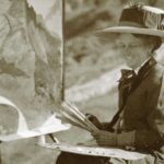 (c) Unbekannt, Agathe Schwabenau malend im Freien in Majola, undatiert. Nachlass Hofmann. Repro: Thomas Hackl. (Ausschnitt)