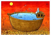 KAKTUS CARTOON AWARD 2023 – Exhibition / Schlossmuseum Linz Cartoon: „Global Warming“ von Makhmud (Uzbekistan), Kaktus Cartoon Award 2023