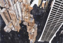 Gottfried Salzmann / Galerie Welz, Salzburg Gottfried Salzmann, NEW YORK, 42nd STREET - 2020, Aquarell auf Papier, Foto © Jean-Louis Losi, Paris