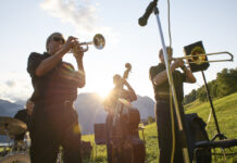 Montafoner Resonanzen 2023 / Montafon, Vorarlberg In der eindrücklichen Hochgebirgslandschaft des Montafon wird ausgiebig gejammt und gejazzt. Foto © Patrick Säly