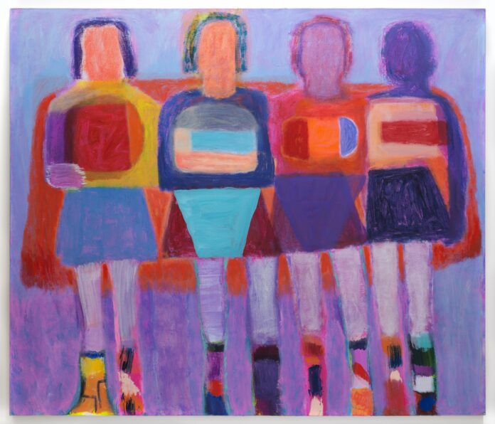 Katherine Bradford, Superheroes, 2020 Acryl auf Leinwand, 172,7 x 203,2 cm Courtesy CANADA, New York und Katherine Bradford; J.J. Murphy & Nancy Mladenoff, New York