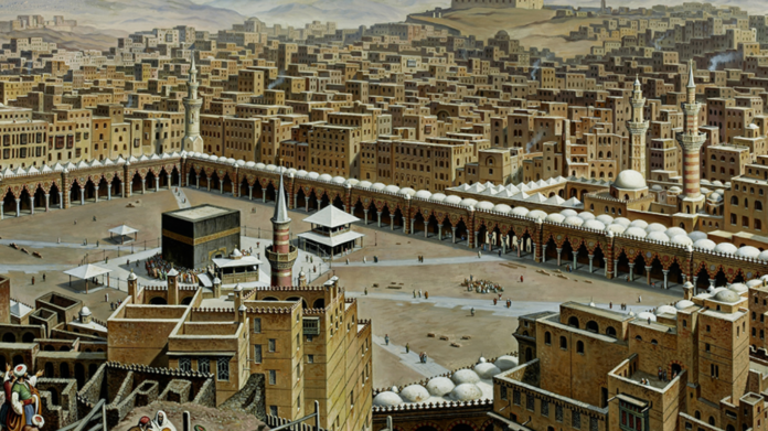 Hubert Sattler, Mekka mit Heiliger Moschee und Kaaba (Saudi-Arabien), 1897