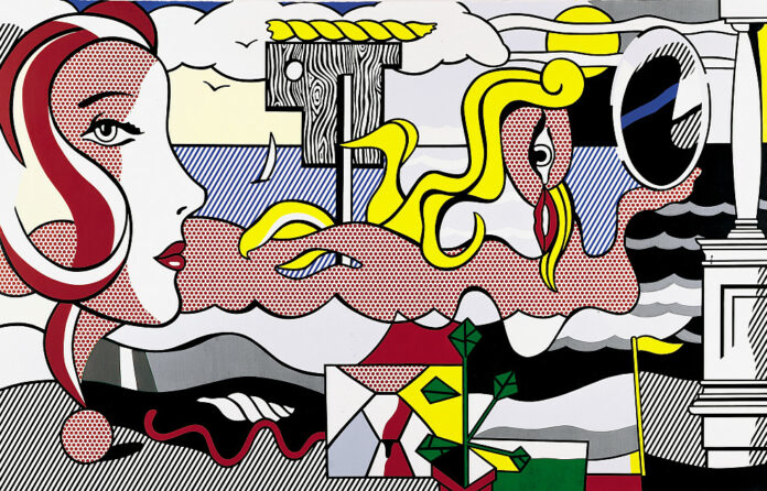 Roy Lichtenstein: Figures in Landscape, 1977 Louisana Museum of Modern Art (c) Estate of Roy Lichtenstein / Bildrecht, Vienna 2024