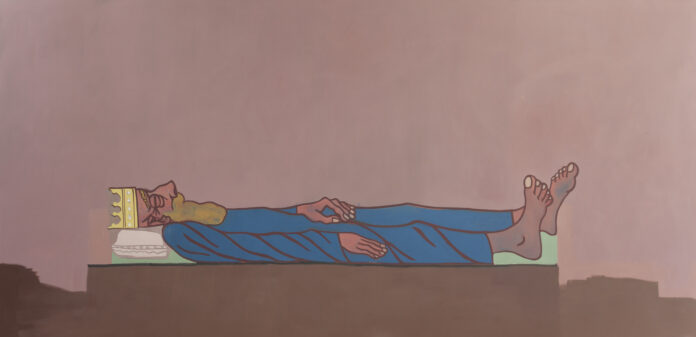 Hubert Schmalix, When, 2022, Öl auf Leinwand, 245 x 500 cm