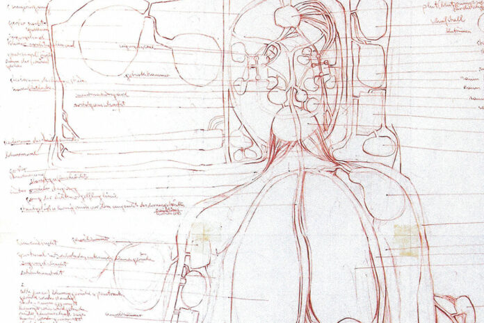 Hermann Nitsch, Architekturzeichnung, 1974 Privatsammlung, Foto: Privat
