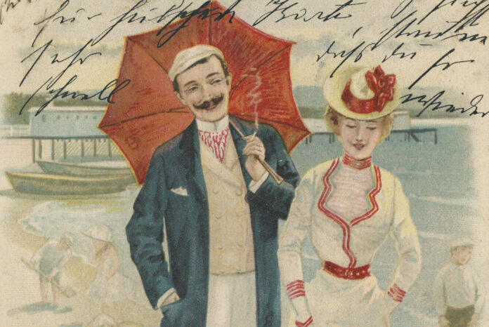 © Ansichtskarte Am Strand, 1902, Sammlung Kubinzky