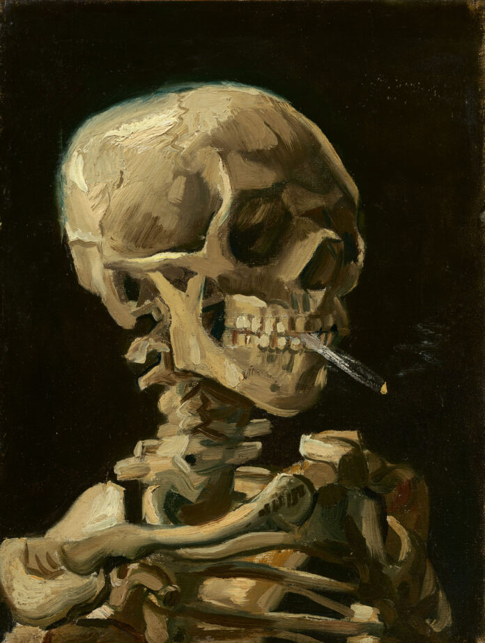 Vincent van Gogh: Kopf eines Skeletts mit brennender Zigarette, 1886 (Van Gogh Museum, Amsterdam (Vincent van Gogh Foundation))