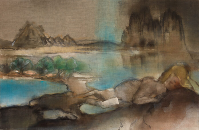 Leiko Ikemura Tokaido (Triptychon Teil 3), 2015 © 2025 Leiko Ikemura Foto: Jörg von Bruchhausen