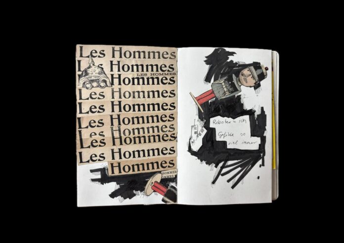 "Roboter=ich (Gefühle so viel immer)", Collage © Katharina Roher