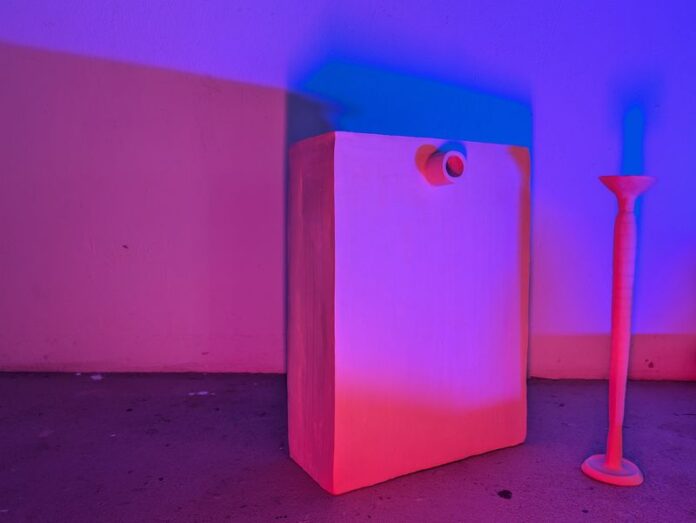 © Magdalena Berger, Untitled (Red and Blue), 2024, Installation, Milchhof Berlin, courtesy of the artist